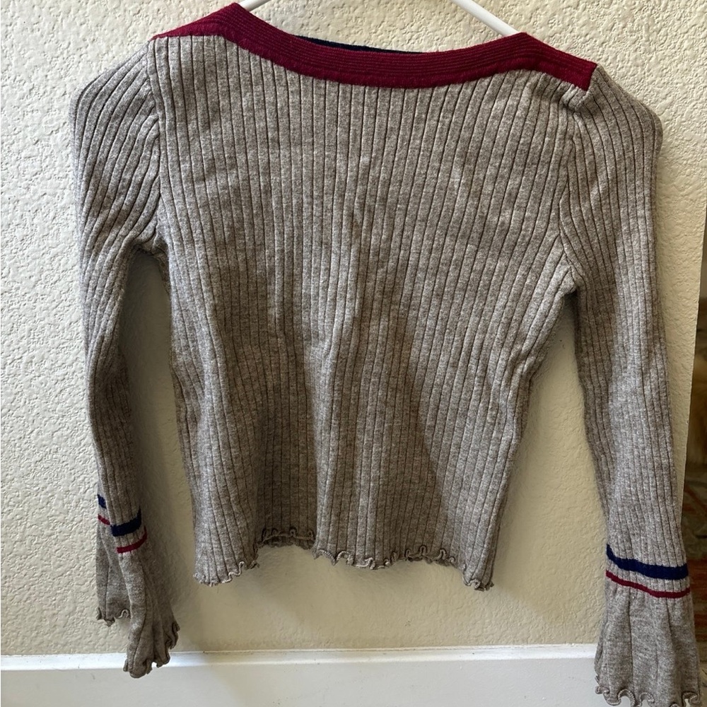 3 for $15!! Ribbed sweater with red blue detail